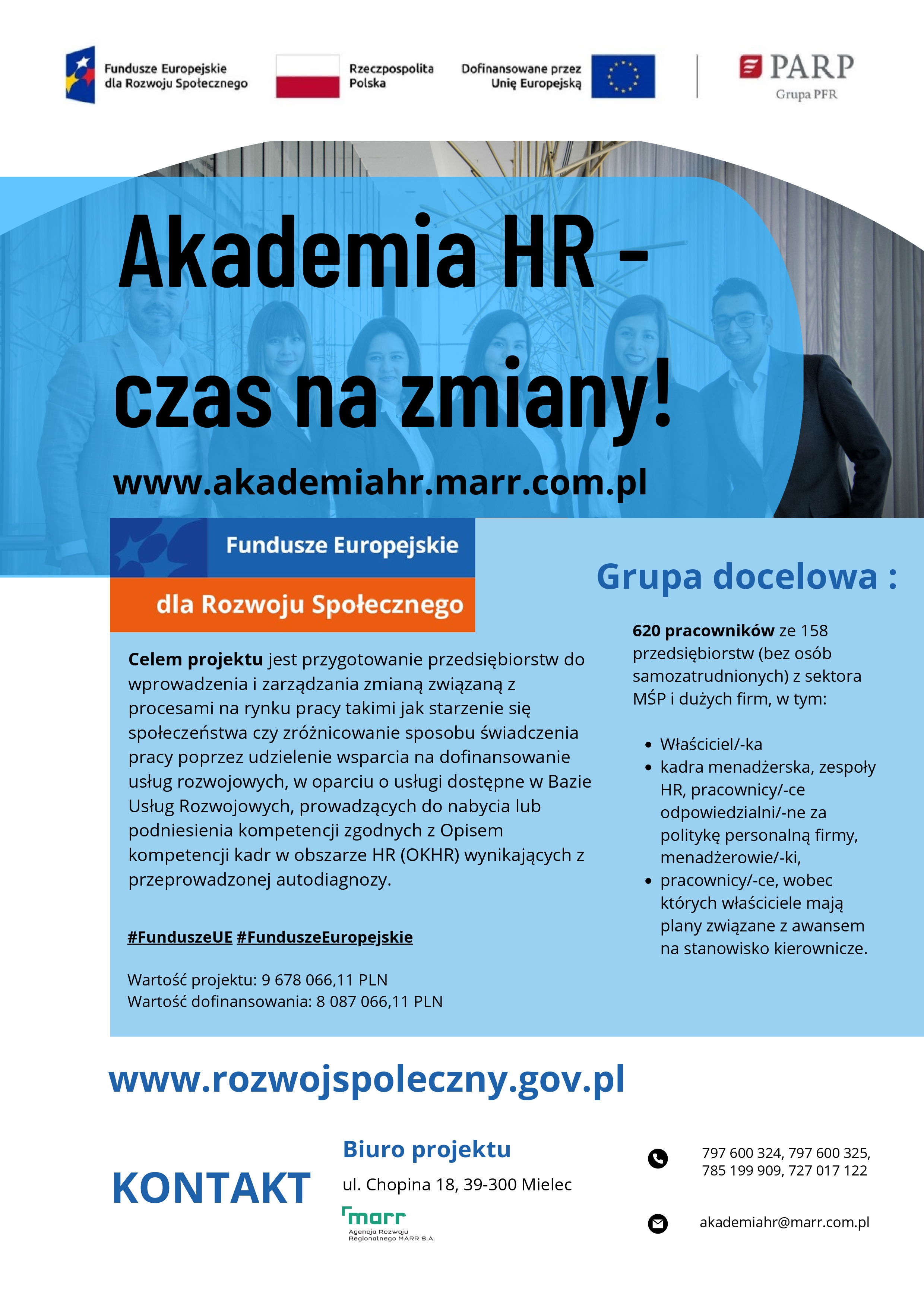 XV nabór do projektu „Akademia HR – czas na zmiany” dla przedsiębiorców